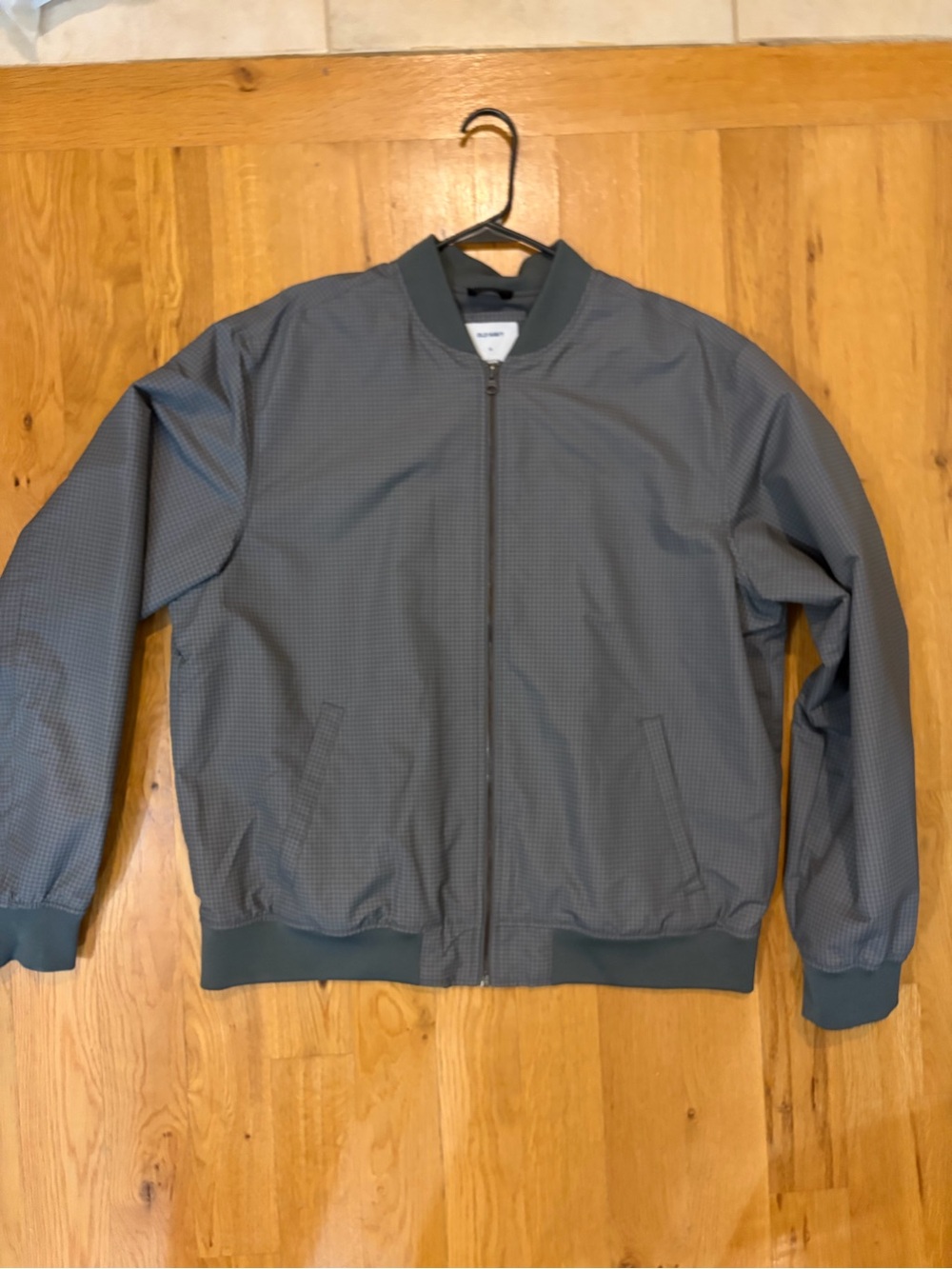 Old Navy Men’s Grey Houndstooth Bomber Jacket Sz XL